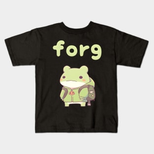 Kawaii Frog School Backpack: Cute Cottagecore Aesthetic with Anime Toad Walking Kids T-Shirt